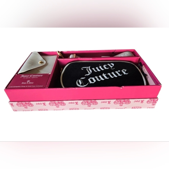 Juicy Couture NIB Black and White Crossbody Bag And Coin Pouch Set - Picture 3 of 5